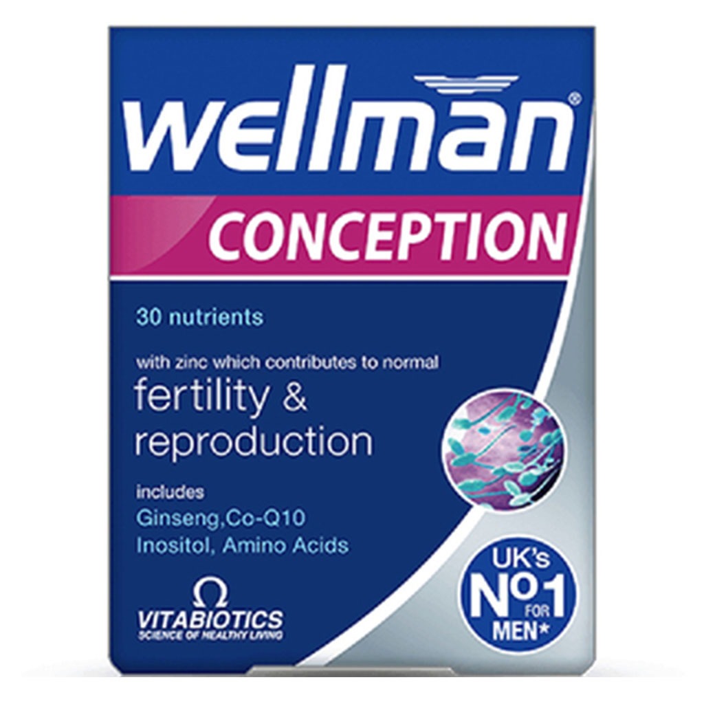 Vitabiotics Wellman Conception Supplement Tablets For Men's Fertility Support, Pack of 30's